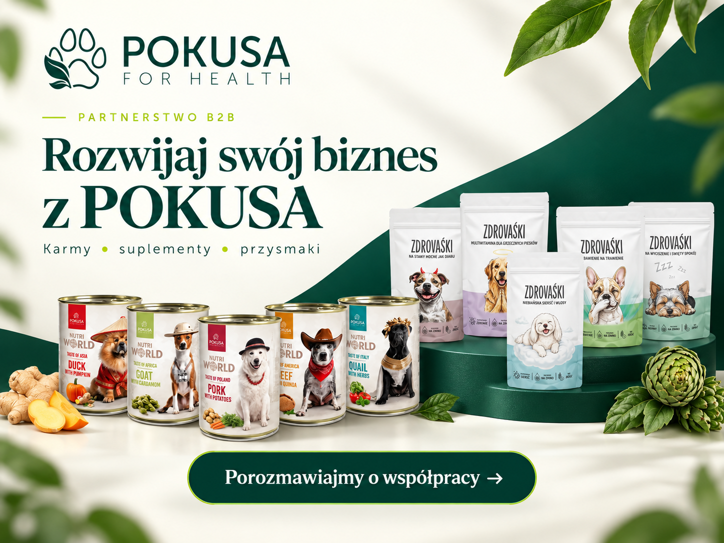 POKUSA — partnerstwo B2B. Karmy Nutri World i suplementy Zdrovaśki.
